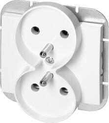 ORNO Priză dublă încastrată 2x2P+E Onyx, 16A, 250V, PT-6OR, albă (O-OR-OE-7506_W)