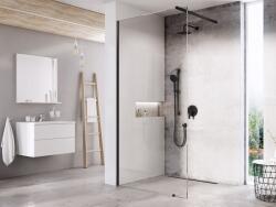 RAVAK GW9WA030SZ1 Walk-In Wall Szett 100, zuhanykabin fekete+transparent (GW9WA030SZ1)