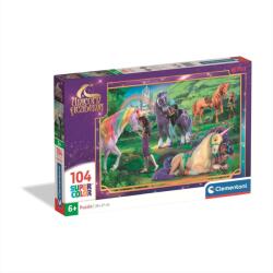 Clementoni Puzzle 104 db SuperColor puzzle - Unikornis Akadémia, Pihenés a mezőn (25093)