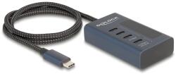 Delock USB 10 Gbps hub 4 db. USB Type-C porttal, amelyből 3 adat csatlakoztatási felület és egy adat és 20 Watt-os PD tápjelzéssel (64189) (64189) (64189)