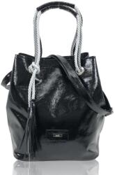 ZELLIA Női Válltáska C200 Fekete Lakk (ZLK-c200-28713302)