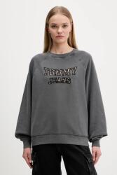 Tommy Hilfiger pamut melegítőfelső szürke, nyomott mintás, DW0DW21959 - szürke XS