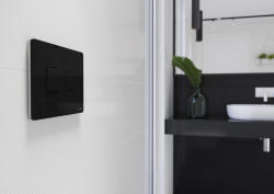 Cersanit Accento Square pneumatikus nyomólap kettős öblítéshez, fényes fekete S97-058 (S97-058)