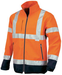 Issaline FLASH minősített jól láthatósági softshell kabát narancs/neon/kék S (ISSA-04512-032-S) - hardtools