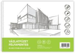 BLUERING Vázlatfüzet FÉLFAMENTES B/5 32 lap 120gr. Bluering (60425) - tonerpiac