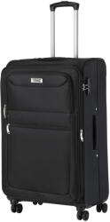 TravelZ Softspinner fekete 4 kerekű bővíthető nagy bőrönd (Softspinner-L-fekete)