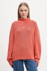 Tommy Hilfiger pamut pulóver narancssárga, félgarbó nyakú, DW0DW21676 - narancssárga M