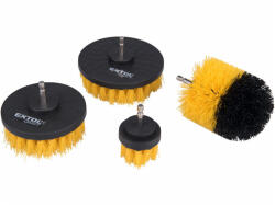 Extol nylon csiszoló kefe készlet 4 db; 1/4"×25 mm csap, fúrógépbe fogható (904000)