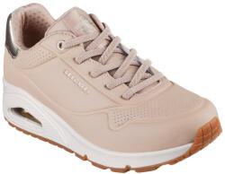 Skechers Uno Shimmer női bebújós gumifűzős sneaker cipő púder színű 155196-NUDE