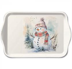  Tálca műanyag AMBIENTE Snowman in nature 13x21cm