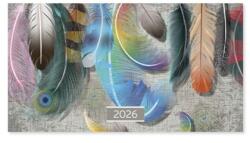 PÁTRIA Zsebnaptár 2026 heti fekvő tűzött mini Feather