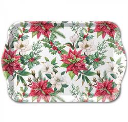  Tálca műanyag AMBIENTE Christmas florals, Karácsonyi virágok 13x21cm