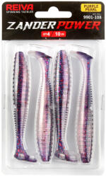 REIVA Zander Power Shad 10cm 4db/cs (Purple Pearl) (9901-108) - marlin