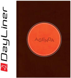 Dayliner Határidőnapló Central A5 napi, fehér lapokkal barna - narancs Dayliner 2026 - delfinbuvar