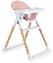  ALMOND etetőszék bőr ülés fa lábakkal PINK - manopalota