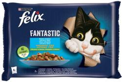 FELIX Felix Fantastic Halas Válogatás aszpikban lazaccal és cukkinivel, pisztránggal és zöldbabbal 4 x 85 g