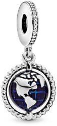 Pandora Moments Forgó földgömb ezüst charm - 798021CZ (798021CZ)
