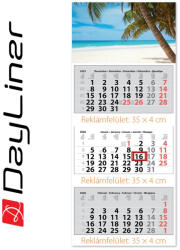 Dayliner Speditőr naptár 3 tömb, 3 hónap Maxi Classic 350 × 820 mm, fehér lapokkal Tengerpart Dayliner 2026 - vegyesbolt
