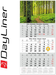 Dayliner Speditőr naptár 1 tömb, 3 hónap SP-1 330 × 670 mm, fehér lapokkal Erdő Dayliner 2026 - vegyesbolt