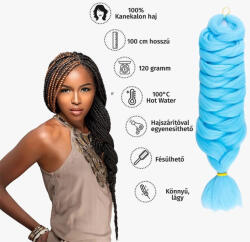  Afro szintetikus 100% kanekalon haj, 100 cm, 120 g, A31 tengerkék