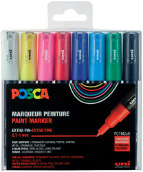 uni UNI Posca PC-1M Akril Marker Készlet 8 Darab/Készlet Vegyes Színek (2UPC1M8K)
