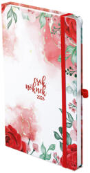 TopTimer Női Naptár A/5 Heti Piros Virág 2026 (26N018J003)