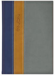 TopTimer Naptár, tervező, A5, napi, TOPTIMER "Fashion", kék-okker-szürke (CONKF021KOSZU)