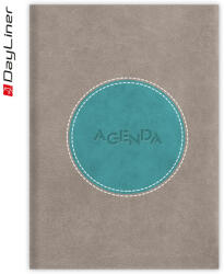 Dayliner Határidőnapló Central A5 napi, fehér lapokkal szürke - türkiz Dayliner 2026 (57725) - irodaszerpiac