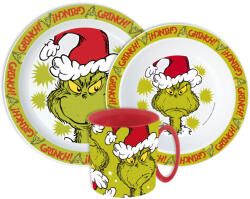  A Grincs Christmas Mischief étkészlet, micro műanyag szett bögrével 390 ml (JVL22270) - kidsfashion