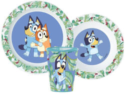  Bluey Tropical étkészlet, micro műanyag szett, pohárral 260 ml (JVL11171) - kidsfashion