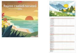 TopTimer Naptár, fali, TOPTIMER "Rajzos családi tervező (26T9800-11A)