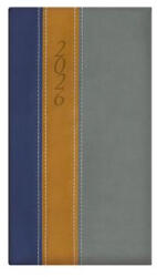 TopTimer Zsebnaptár, álló elrendezésű, TOPTIMER, "Fashion", kék-okker-szürke (27T035F-495)