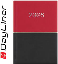Dayliner Határidőnapló Contrast A5 napi, fehér lapokkal piros-fekete Dayliner 2026 (DL6AG-CRFA5NA-PF) - officefirst