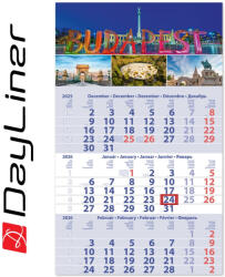 Dayliner Speditőr naptár 1 tömb, 3 hónap Primus Club 300 × 480 mm, fehér lapokkal Budapest Dayliner 2026 (DL6SP-1PRCU-BP) - officefirst