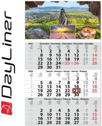 Dayliner Speditőr naptár 1 tömb, 3 hónap Primus Classic 300 × 480 mm, fehér lapokkal Magyarország Dayliner 2026 (DL6SP-1PRCA-MA) - iroda-ellatas