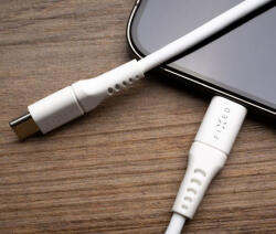FIXED USB-C / Lightning 1.2m adat és töltőkábel szilikon MFI fehér FIXED (FIXDLS-CL12-WH)
