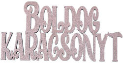 Valex Decor 4db. "Boldog Karácsonyt" fa felirat 10 x 5cm - Pezsgő (MT5-739)