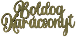 Valex Decor 4db. "Boldog Karácsonyt" fa felirat 10 x 5cm - Sötétzöld (MT5-713)