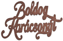 Valex Decor 2db. "Boldog Karácsonyt" fa felirat 12.5 x 8cm - Barna (MT21-68)