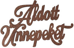 Valex Decor 2db. "Áldott Ünnepeket" karácsonyi fa felirat 12.5 x 8cm - Barna (MT21-18)