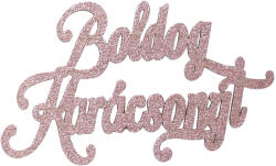 Valex Decor 2db. "Boldog Karácsonyt" fa felirat 12.5 x 8cm - Pezsgő (MT21-64)