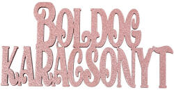 Valex Decor 4db. "Boldog Karácsonyt" fa felirat 10 x 5cm - Rose gold (MT5-738)