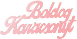 Valex Decor Óriás "Boldog Karácsonyt" 2 oldalon festett fa felirat 30 x 15cm - Halvány rose gold (MT14-08)