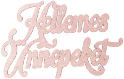 Valex Decor 3db. "Kellemes Ünnepeket" karácsonyi fa felirat 10 x 6cm - Halvány rose gold (MT20-35)