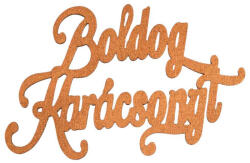 Valex Decor 2db. "Boldog Karácsonyt" fa felirat 12.5 x 8cm - Bronz (MT21-69)