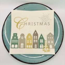 Mank Karácsonyi textilhatású dekorszalvéta "Julika" 40x40 cm 50 lap/csomag