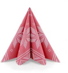 Mank Karácsonyi textilhatású dekorszalvéta "Mick piros" 40x40 cm 50 lap/csomag