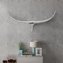 VidaXL Decorațiune pentru perete tip cap de taur, aluminiu, 96 cm, Argintiu (242337)