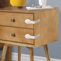 Family Pound Biztonsági gyerekzár ajtóra - 21 cm - öntapadós - fehér - 2 db (57339) (57339)