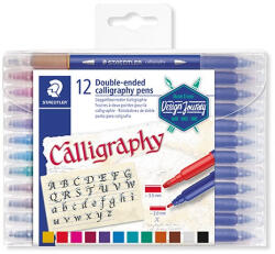STAEDTLER Művészeti marker Staedtler Design Journey kétvégű kalligrafikus 12 db-os bliszteres (3005 TB12)